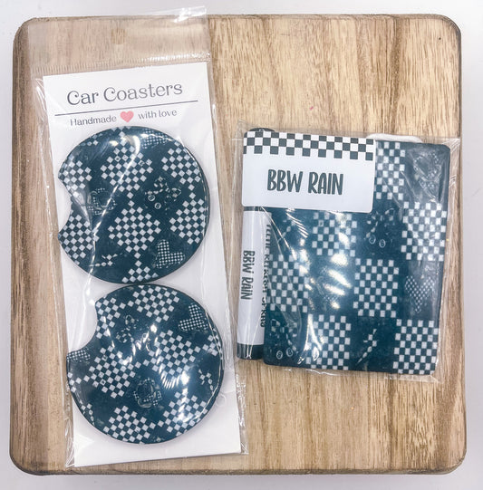 CHECKERED GRUNGE CAR SET - BBW RAIN