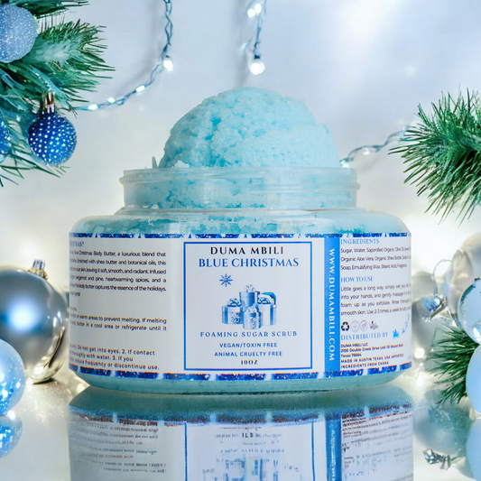 Blue Christmas Foaming Sugar Scrub