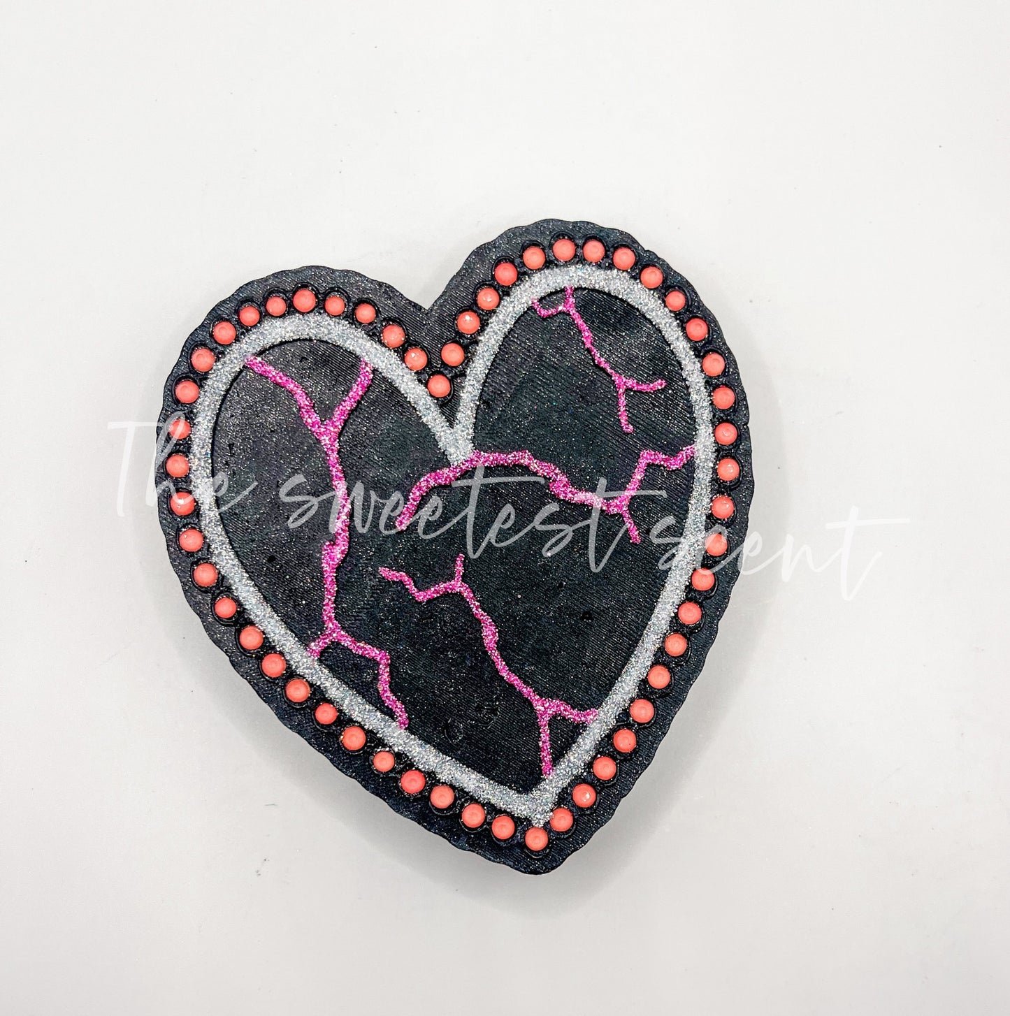 Crackle heart - RTS FRESHIE - BLACK ICE