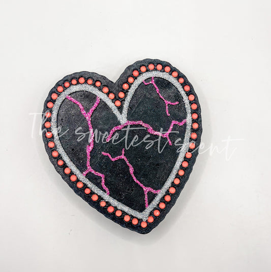Crackle heart - RTS FRESHIE - BLACK ICE
