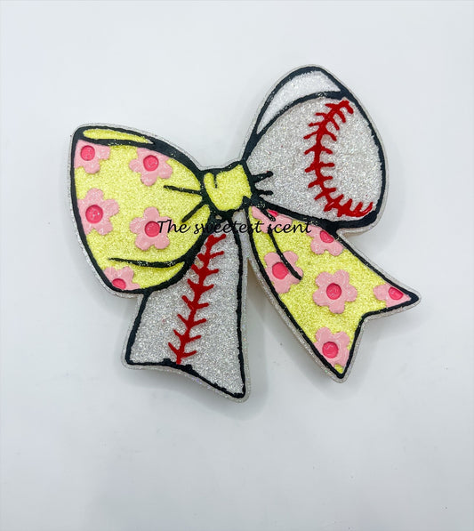 FLORAL BASEBALL BOW