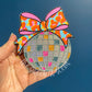 Disco ball bow - RTS FRESHIE - PEACH BLOSSOM